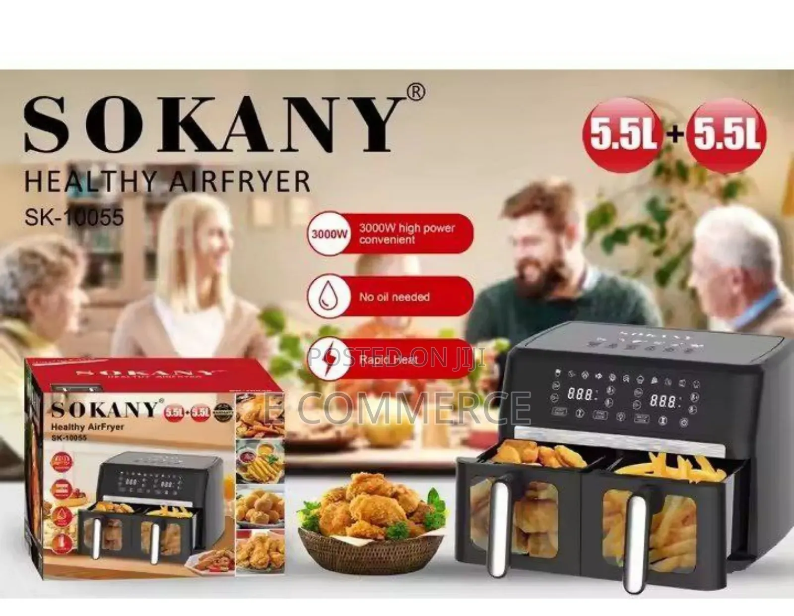Sokany Large Capacity AIR FRYER (0 Oil )
