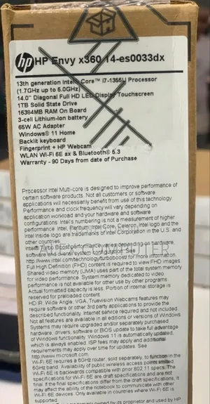New Laptop HP Envy X360 16GB Intel Core I7 SSD 1T