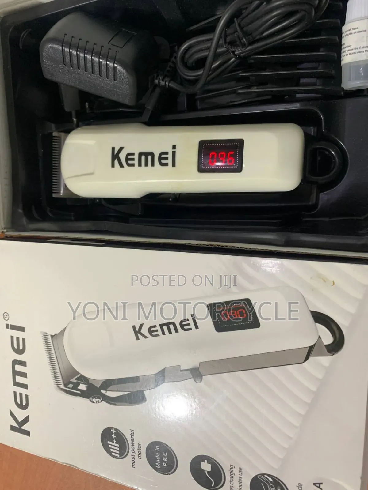 1234በቻርጀር የሚሰራ Kemei Rechargeable Clipper