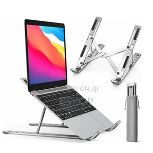 Photo - Foldable Height Adjustable Metal Frame Laptop Stand