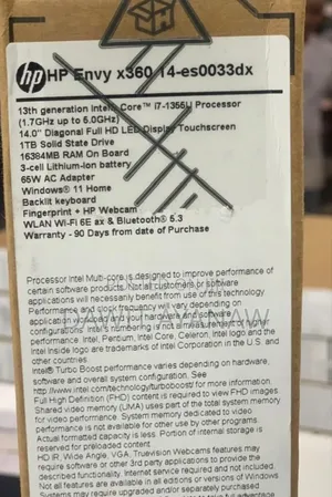 New Laptop HP Envy 14 16GB Intel Core I7 SSD 1T