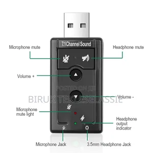 External Usb Sound Card 7.1 Channel 3d With 3.5mm Headset Mic