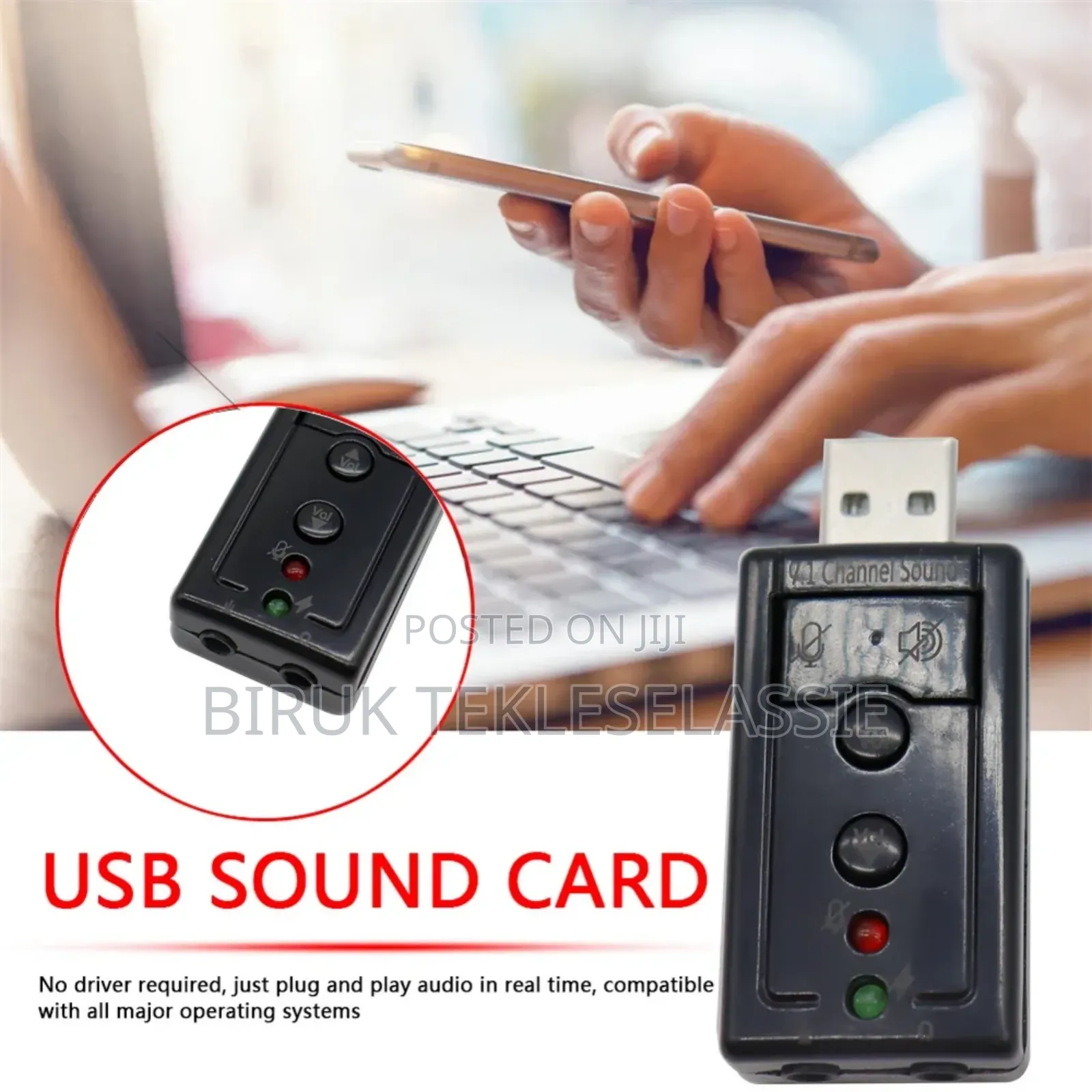 External Usb Sound Card 7.1 Channel 3d With 3.5mm Headset Mic
