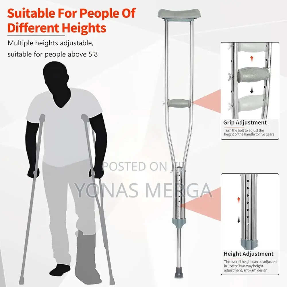 Underarm Crutche Ÿadjustable Walking Stick肏crutches Yu860-Xl