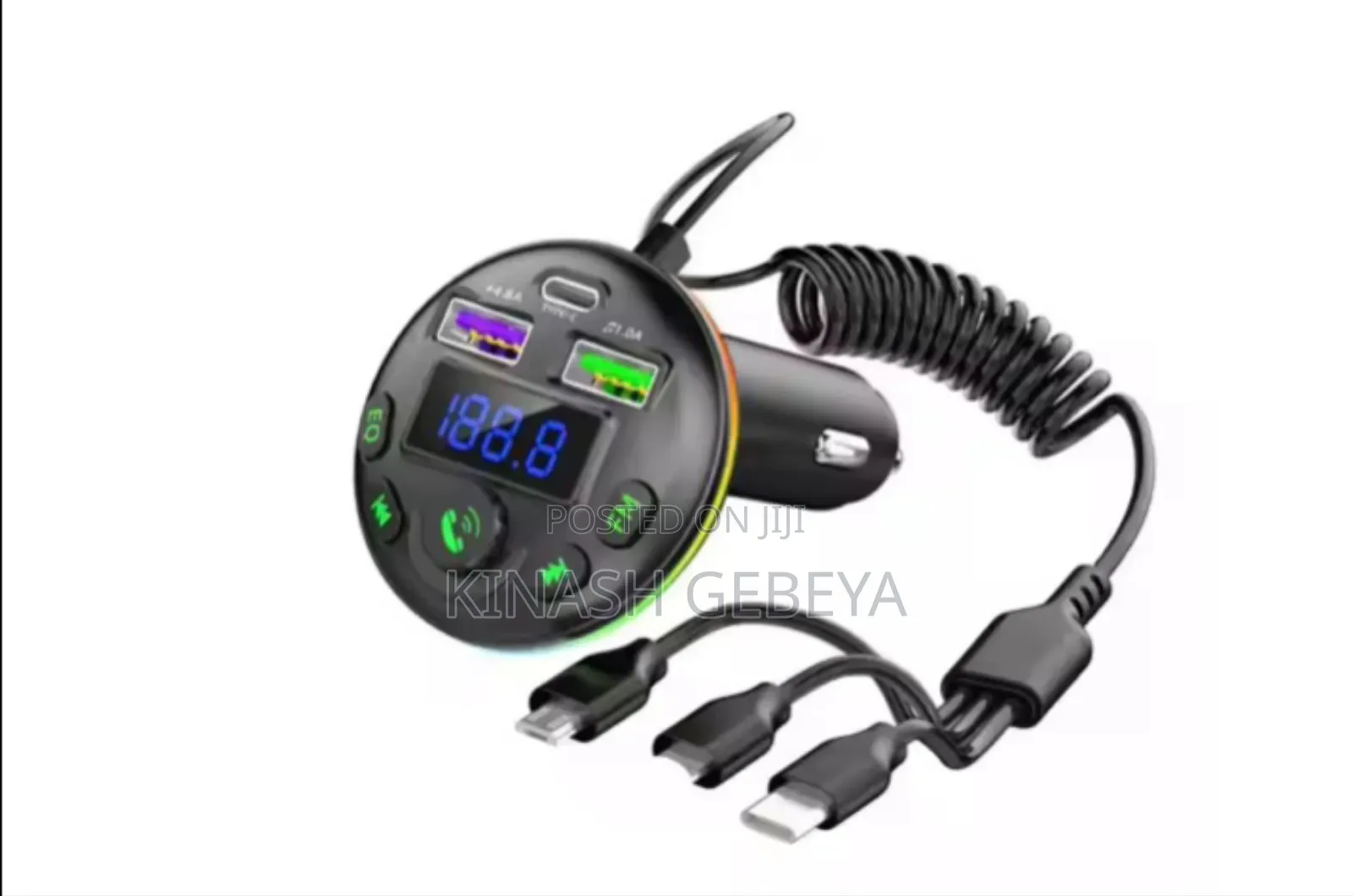 3 in 1 Car Charger With Mp3 Player