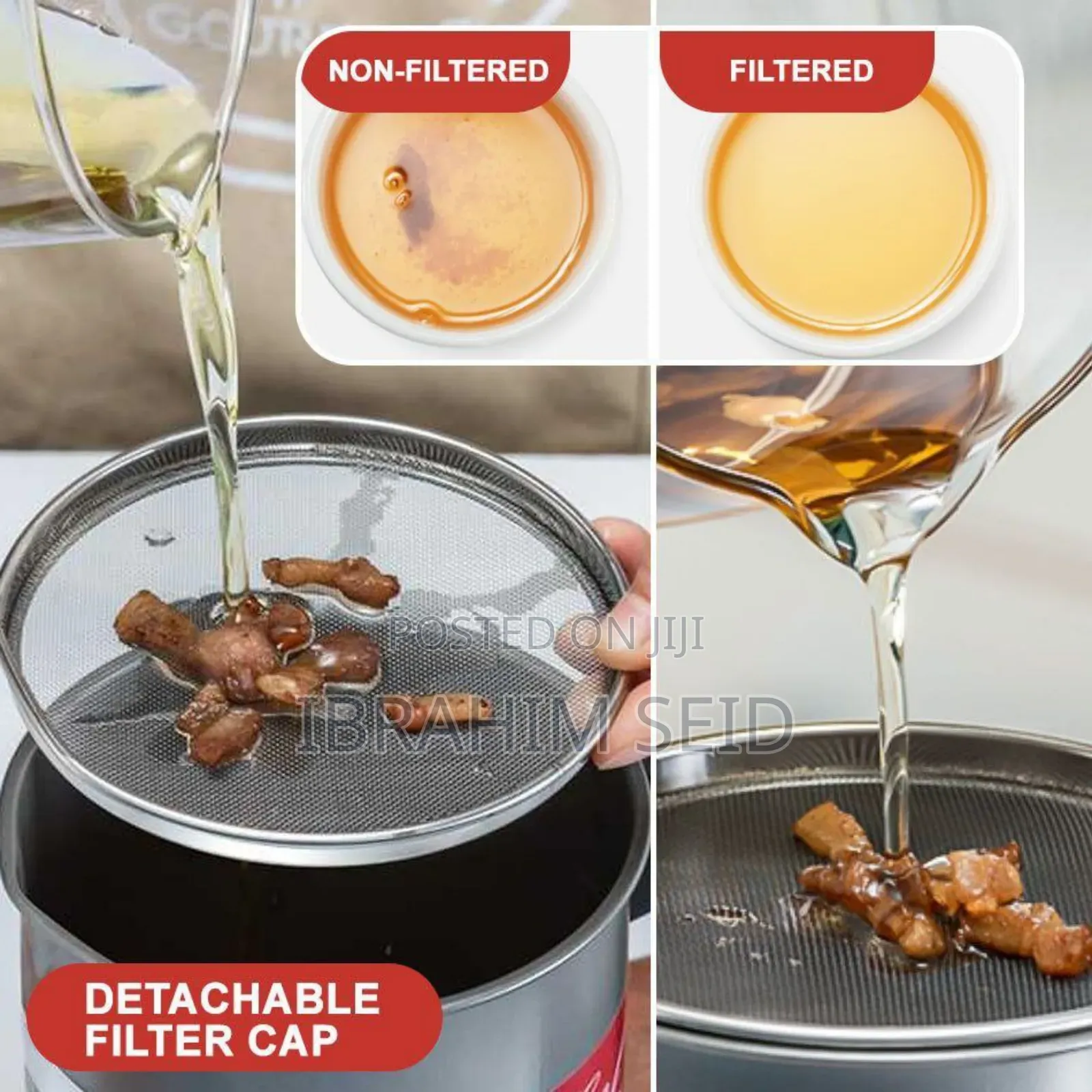 Stainless Steel Kitchen Oil Filter Cup