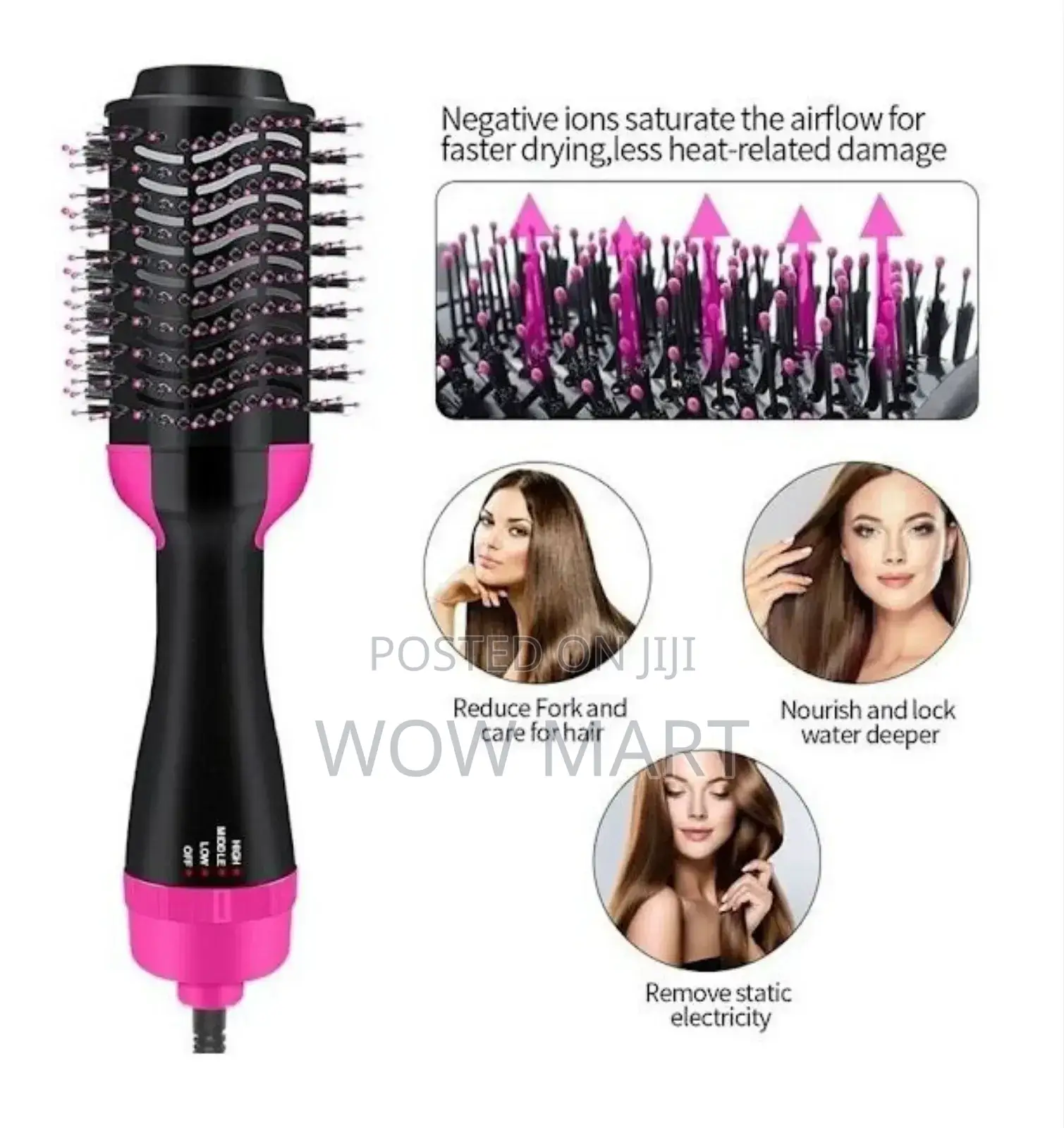 የፀጉር እየተኮሰ የሚያበጥር ኤሌክትሪካል ብሩሽ