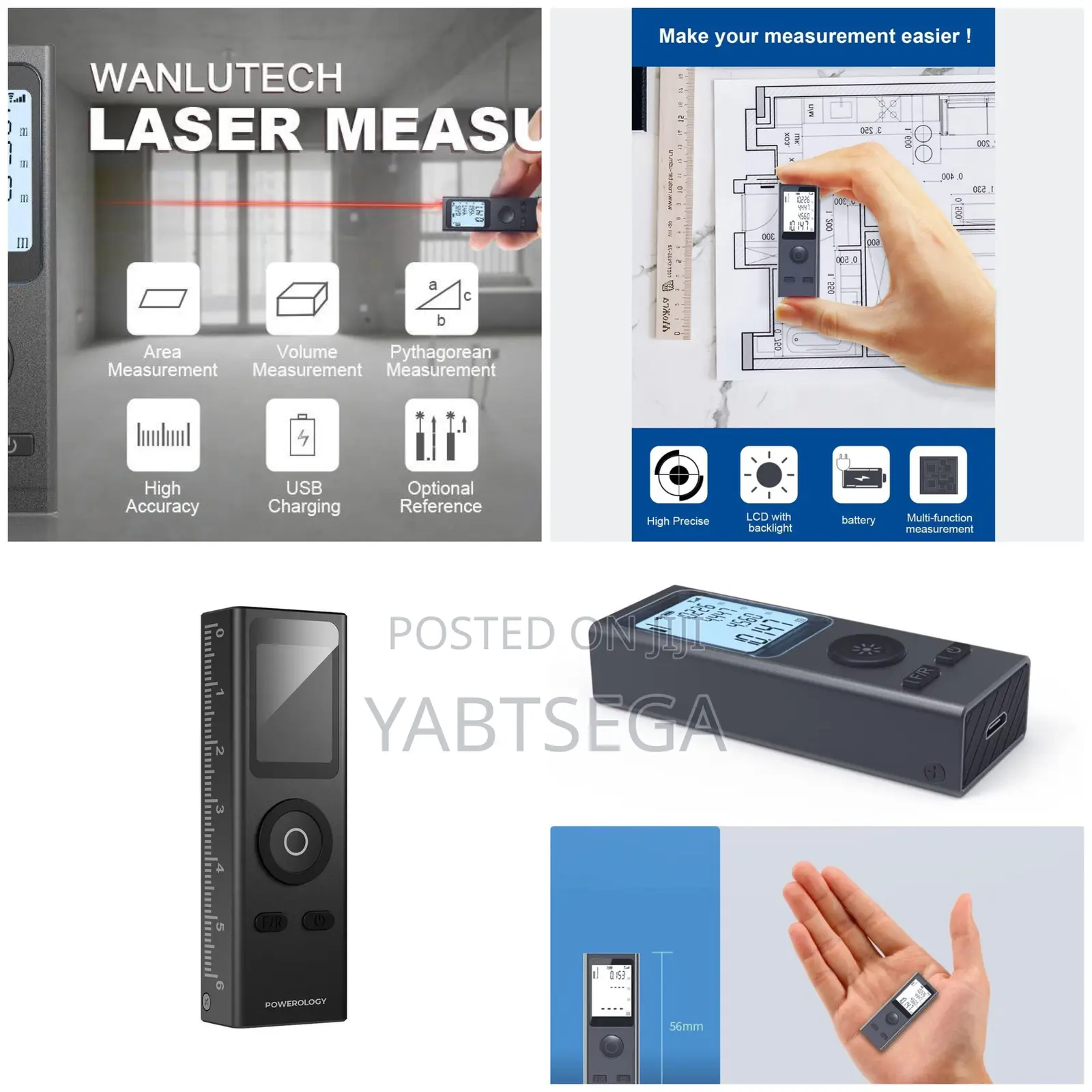  Powerology 30M Distance Smart Laser Measurement Tool