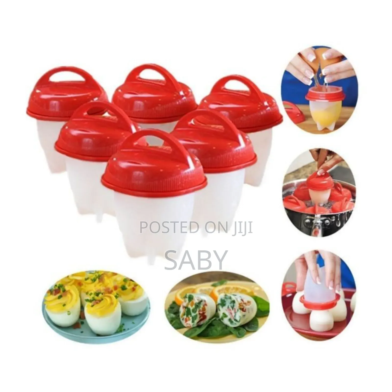 6 Pieces Silicone Egg Cup Cooker