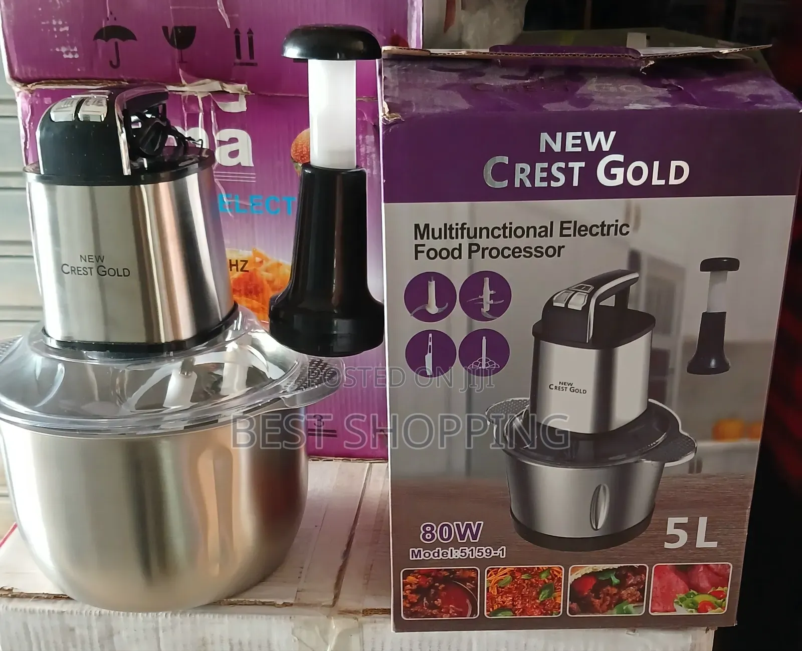 Crest Gold
Electric and Manual Food Processor የሽንኩርት የስጋ 4 L