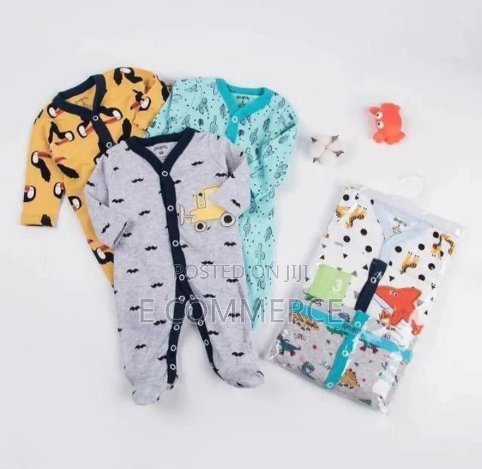 3-Piece Newborn Baby Foot Wrapped Jumpsuit