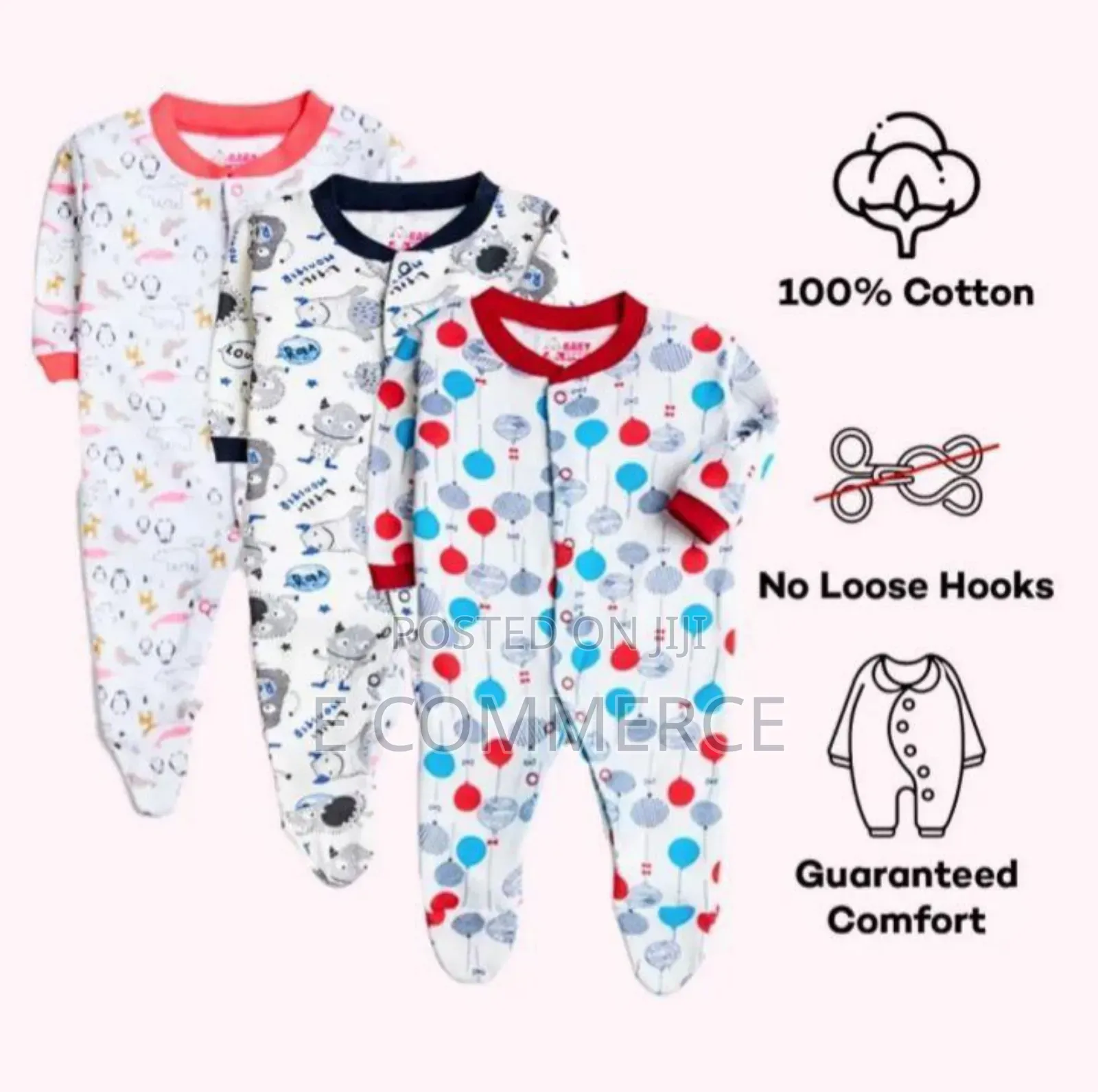 3-Piece Newborn Baby Foot Wrapped Jumpsuit