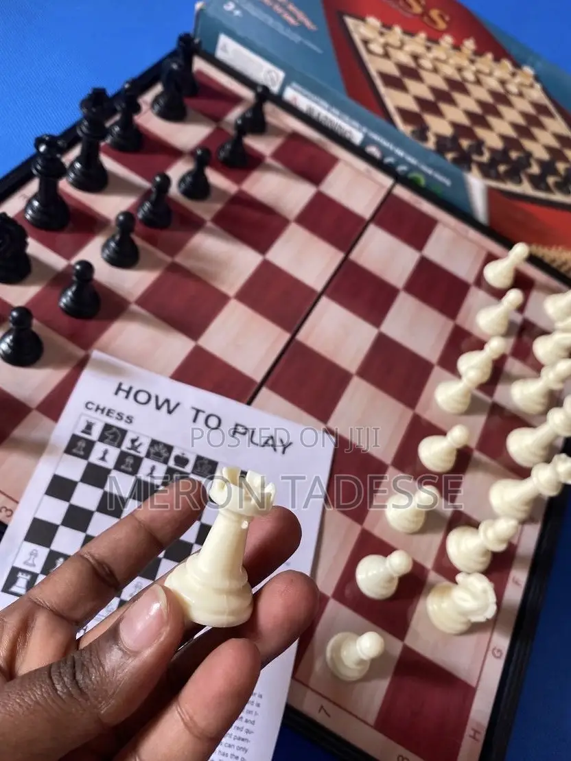Chess Game for Kids Adults Foldable 33 X 33cm ማግኔቲክ ቼዝቦርድ