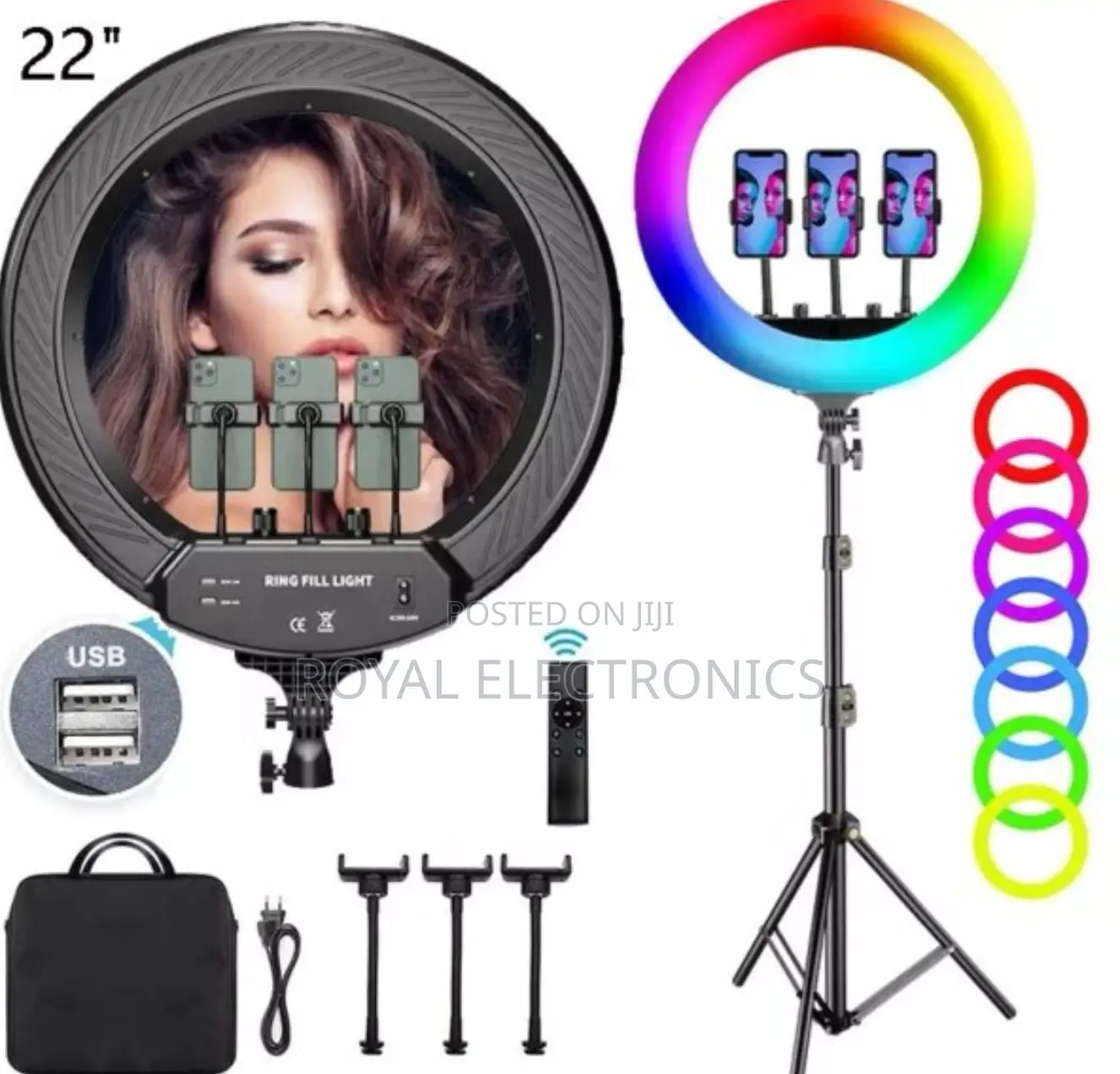 56 Centi Meter 22'' RGB Led Soft Ringlight With Stand