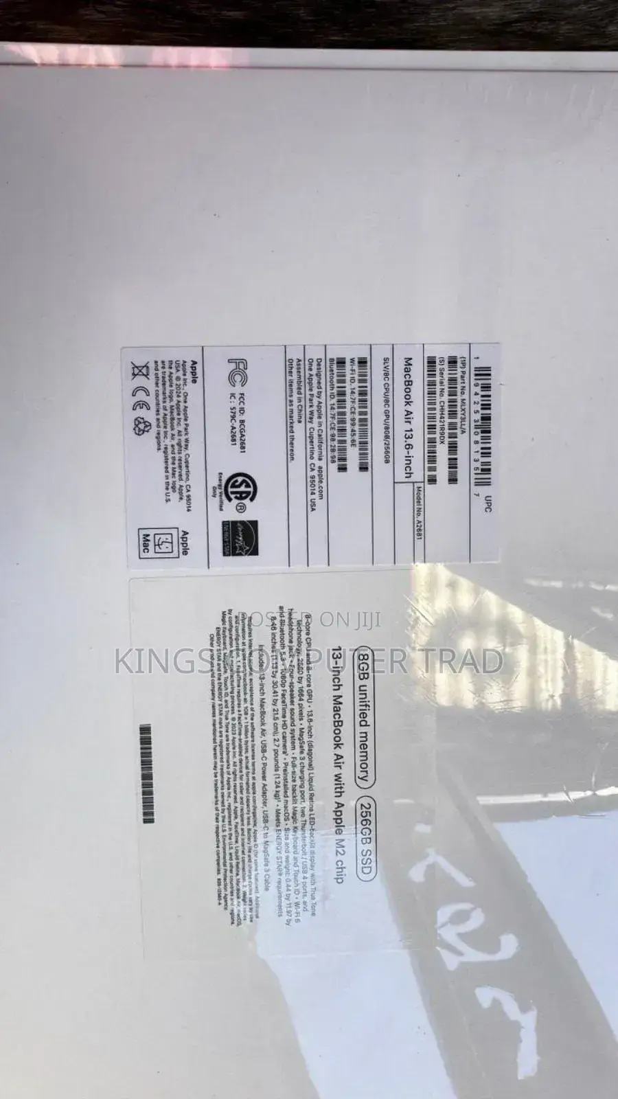 New Laptop Apple MacBook Air 2022 M2 8GB Apple M2 SSD 256GB