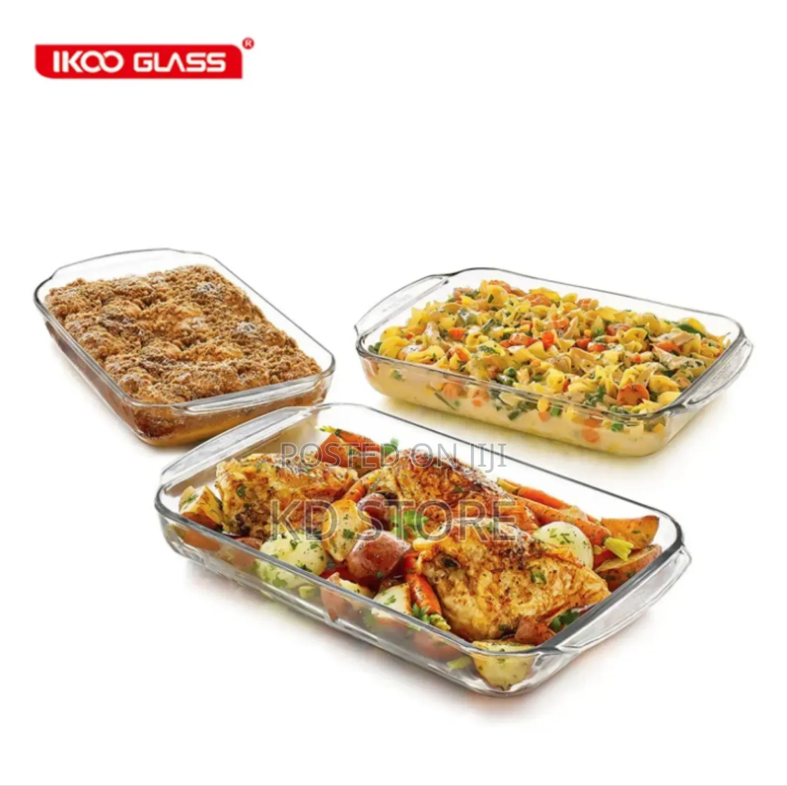 Tempered Glass Bakeware Set 3pcs