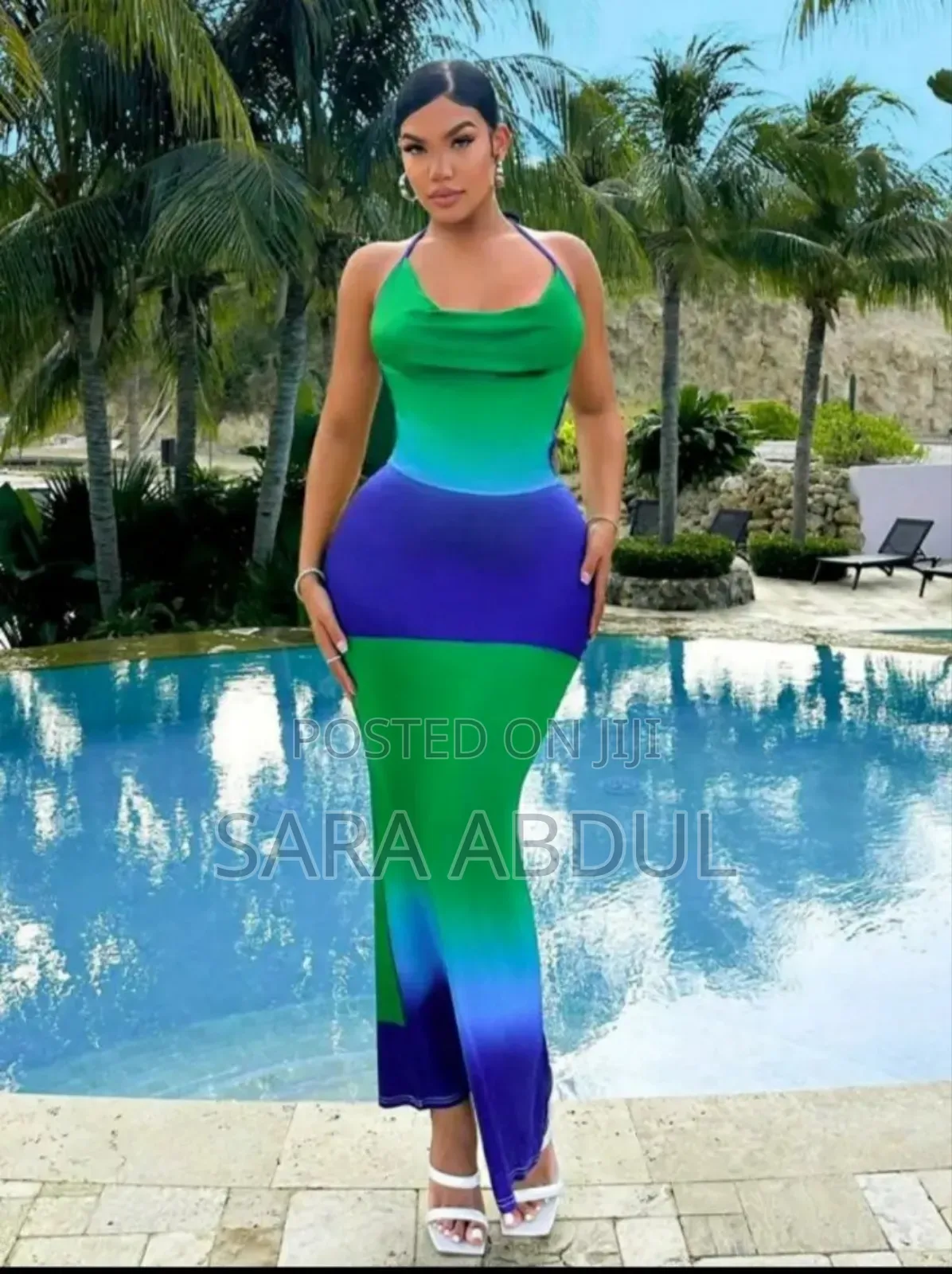 Shein Dress Summer Maxi Dress Backless Size Medium