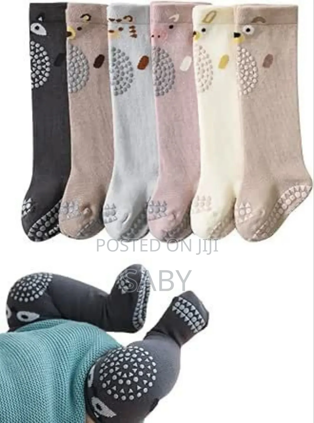 High Knee Baby Crawling Socks