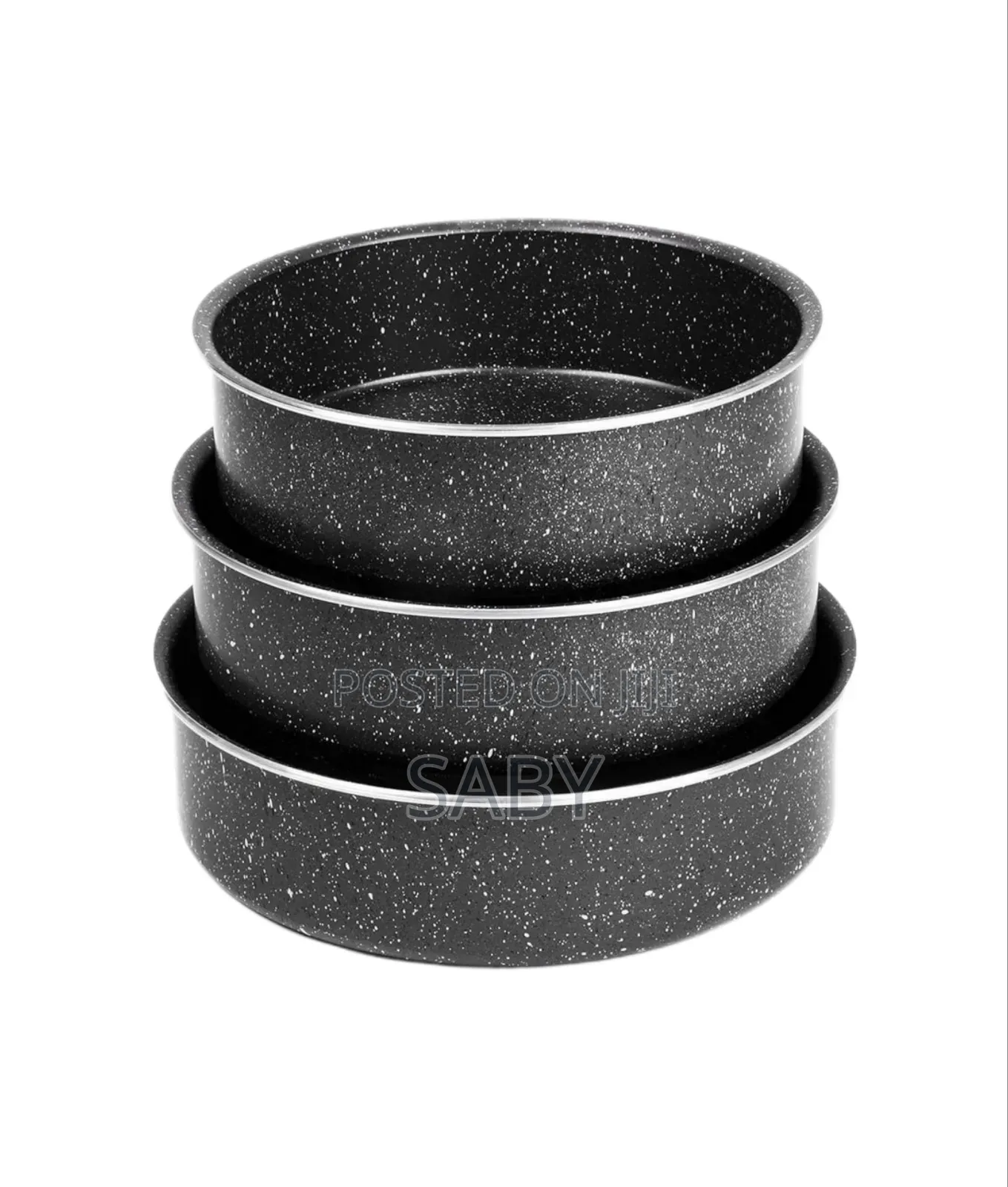 3pcs Momcoc Granite Coated Round Baking Pan