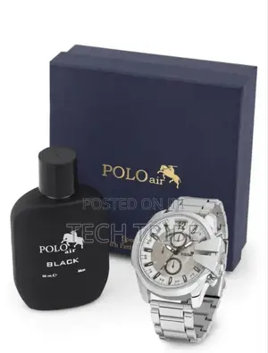POLO AIR Men's Wristwatch and Perfume Set Combine Gift Box