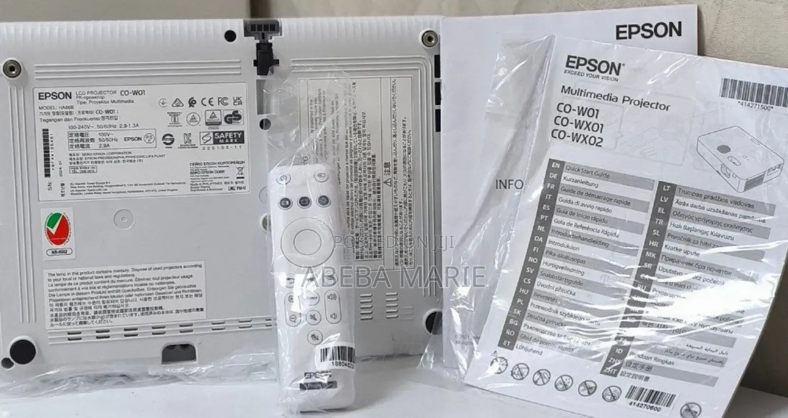 Brand New Epson Projector CO-W01 With Manual And