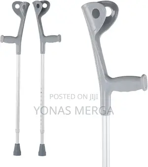 Photo - Walking Stick Cane Aluminum Alloy Elbow Underarm Crutch HR6