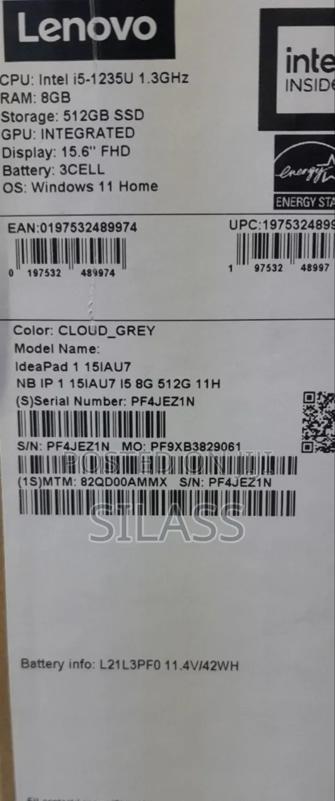 New Laptop Lenovo Ideapad 3 8GB Intel Core I5 SSD 512GB