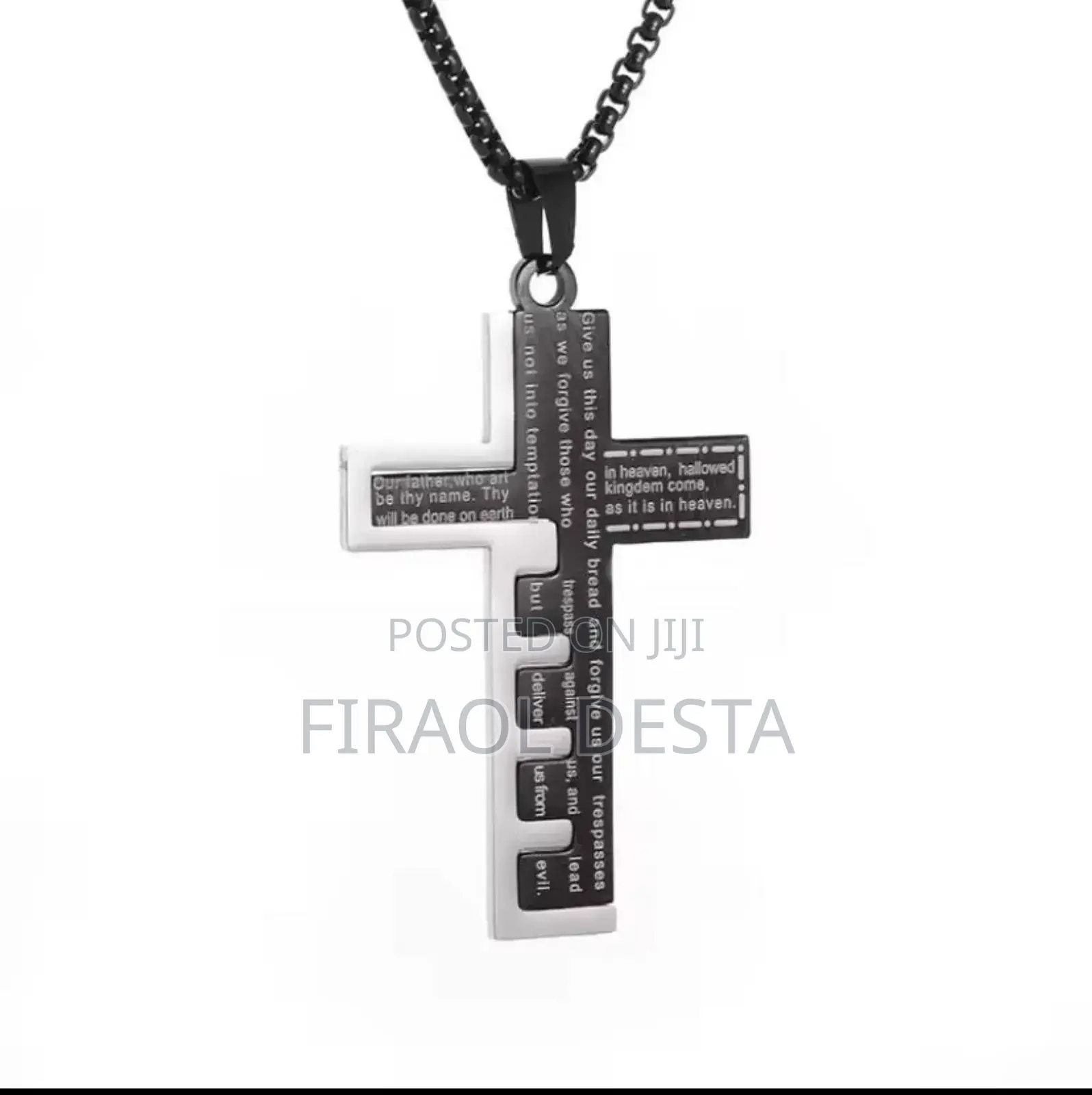 Jesus Cross Stainless Steel Pendant Necklace