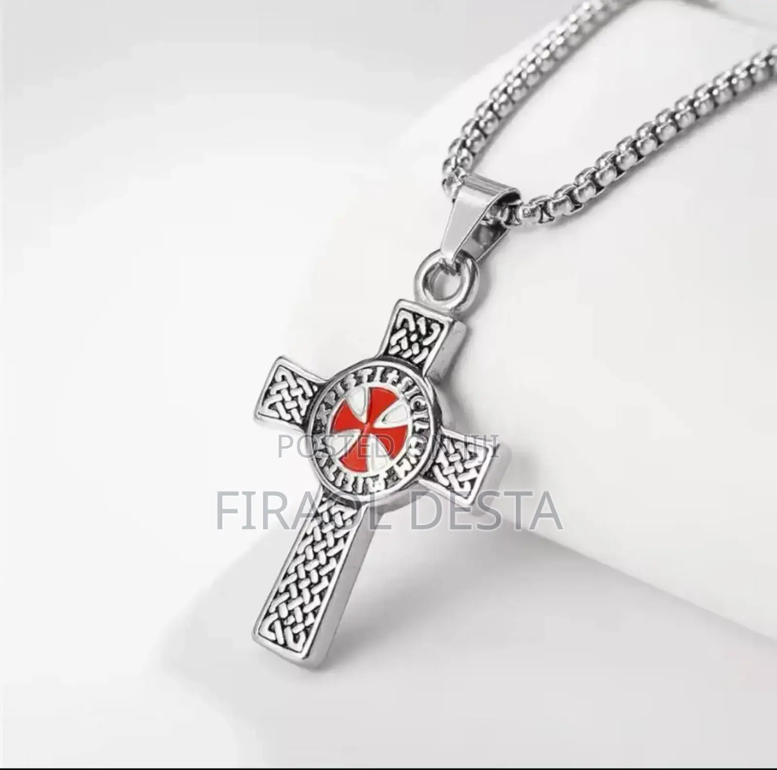 Jesus Cross Stainless Steel Pendant Necklace