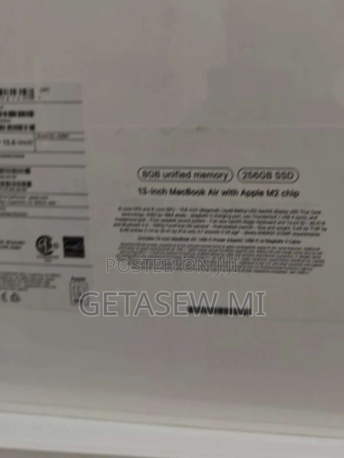 New Laptop Apple MacBook Air 2022 M2 8GB Apple M2 SSD 256GB