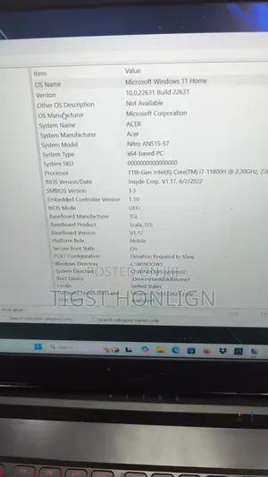 New Laptop Acer Nitro 5 16GB Intel Core I7 SSD 1T