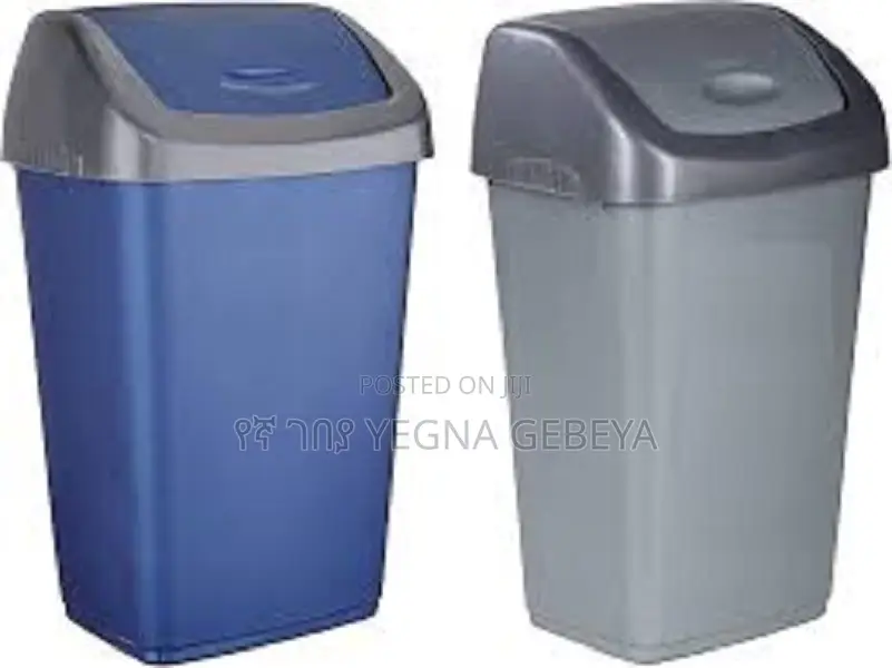 46L Flip-Top Waste Bin With Swing Lid