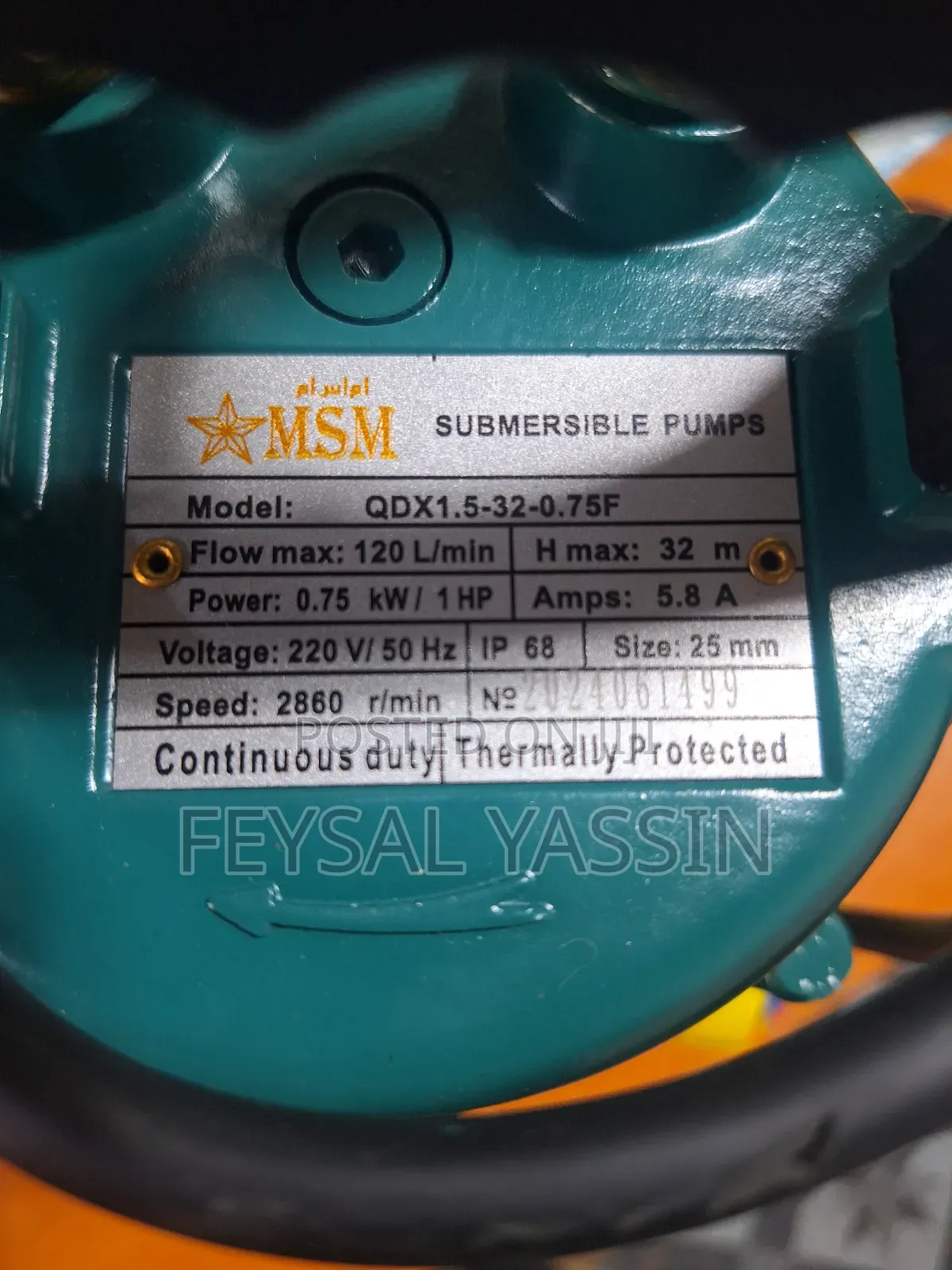 Submersible Water Pump MSM 1hp