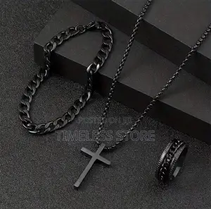 Photo - Cross Necklace, Bracelet, Ring Set