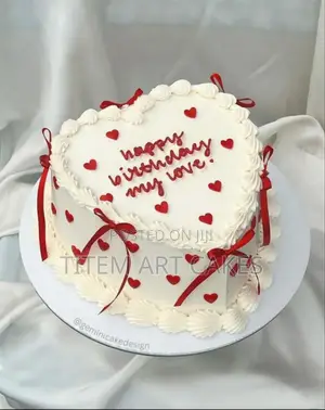 Photo - Valentine Cake White With Red