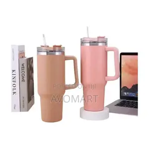Double Layer Stainless Still Isolated Tumblers With Straw