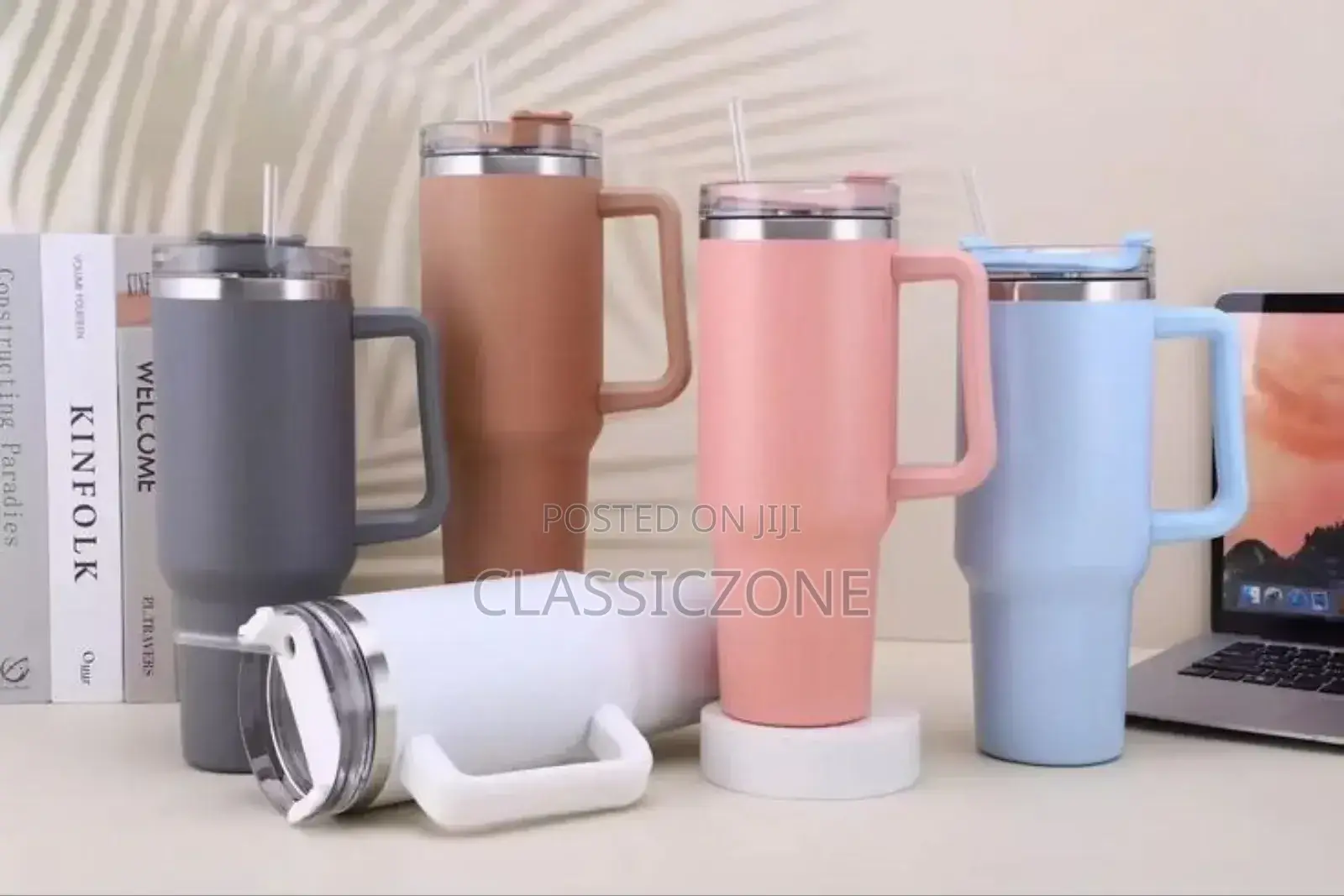 Double Layer Stainless Still Isolated Tumblers With Straw