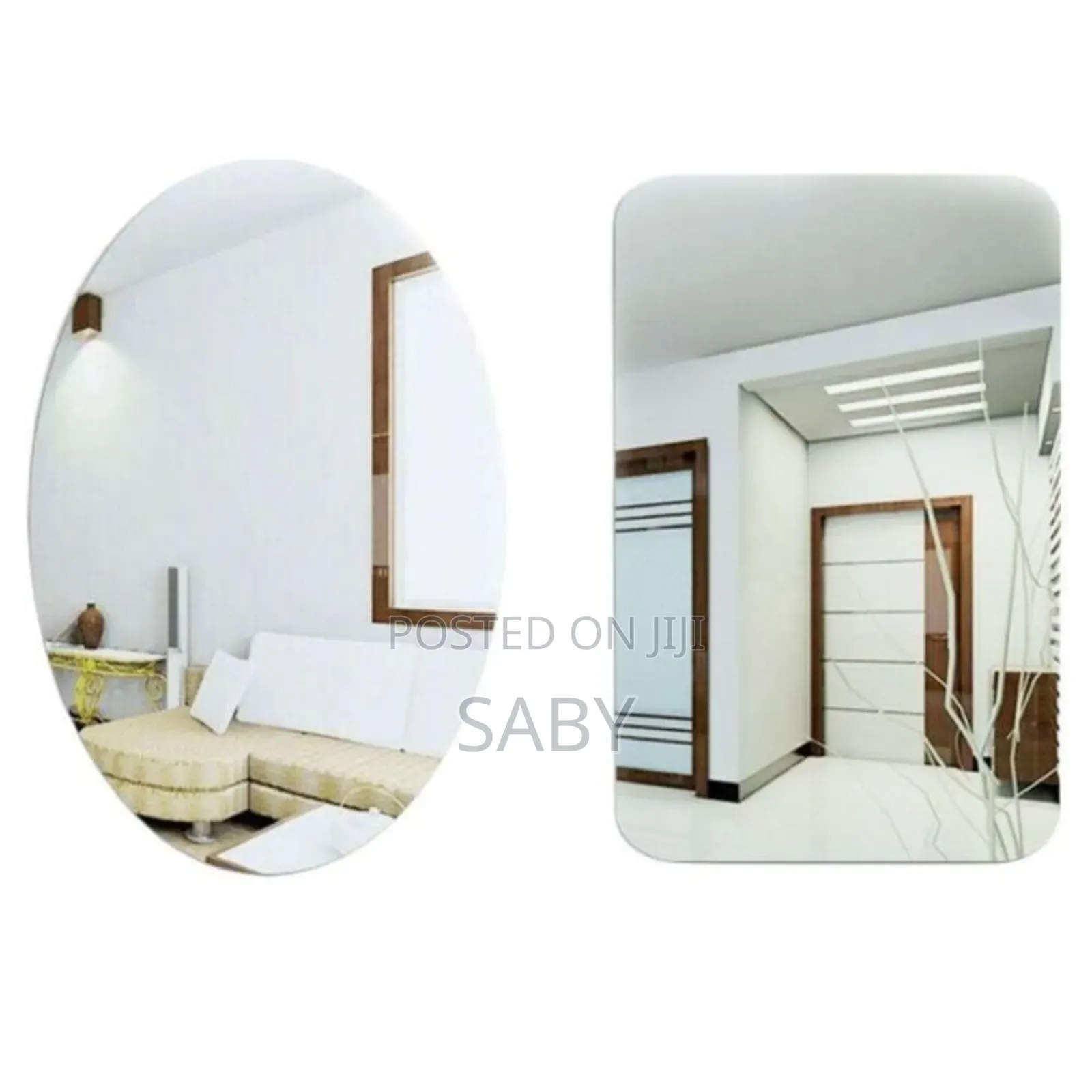 Oval Mirror Sticker