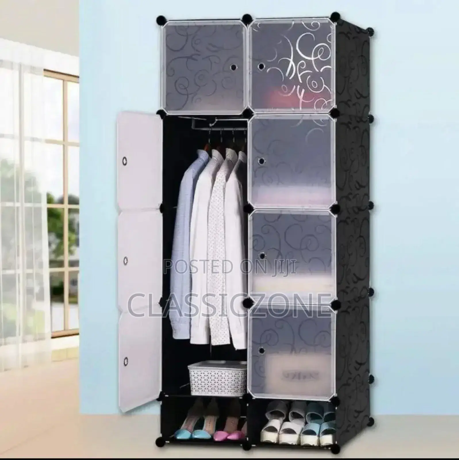 Plastic and Metal Cubic Cloth Cabinet