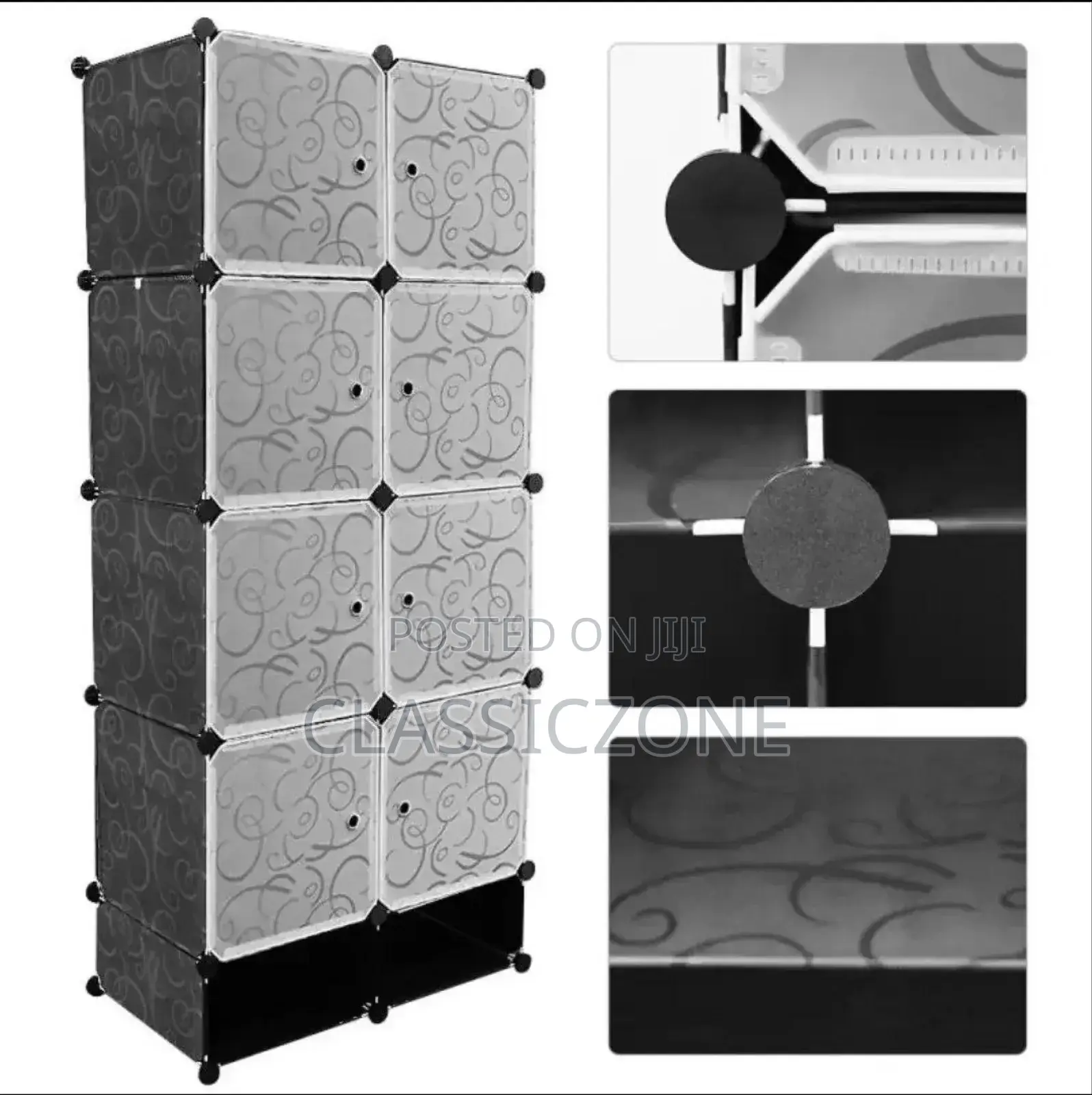 Plastic and Metal Cubic Cloth Cabinet