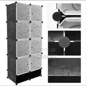 Plastic and Metal Cubic Cloth Cabinet