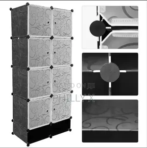 Plastic and Metal Cubic Cloth Cabinet