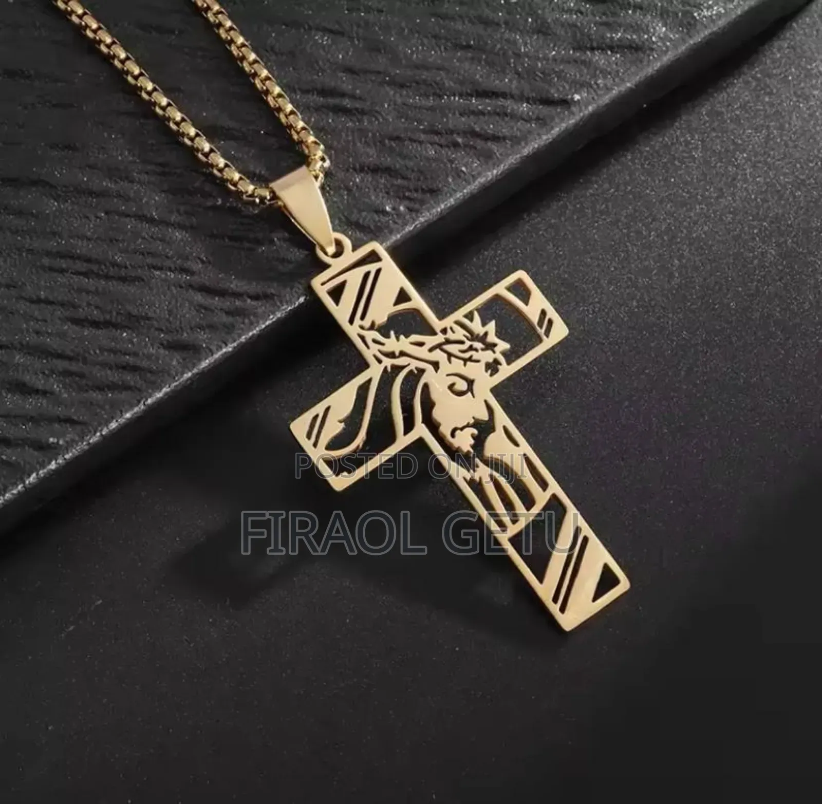 Jesus Cross Stainless Steel Pendant Necklace