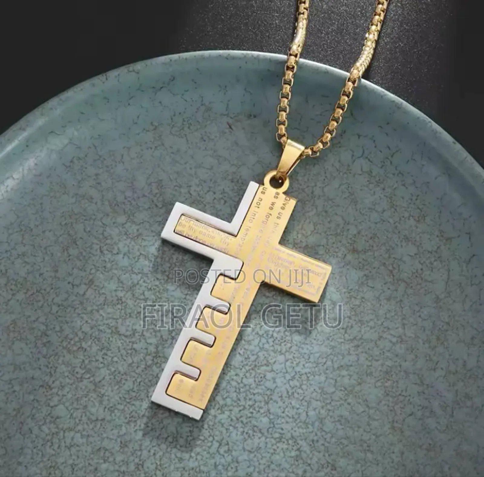 Jesus Cross Stainless Steel Pendant Necklace