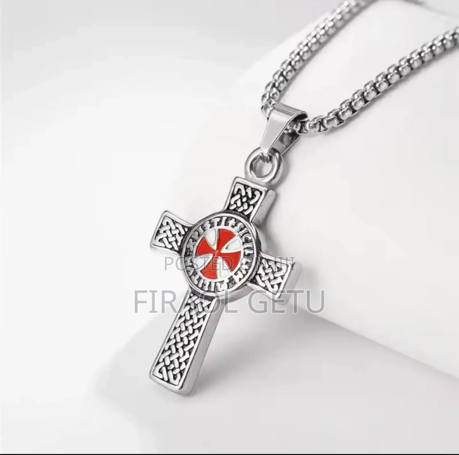 Jesus Cross Stainless Steel Pendant Necklace