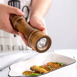 Wooden Pepper Grinder Spice Container