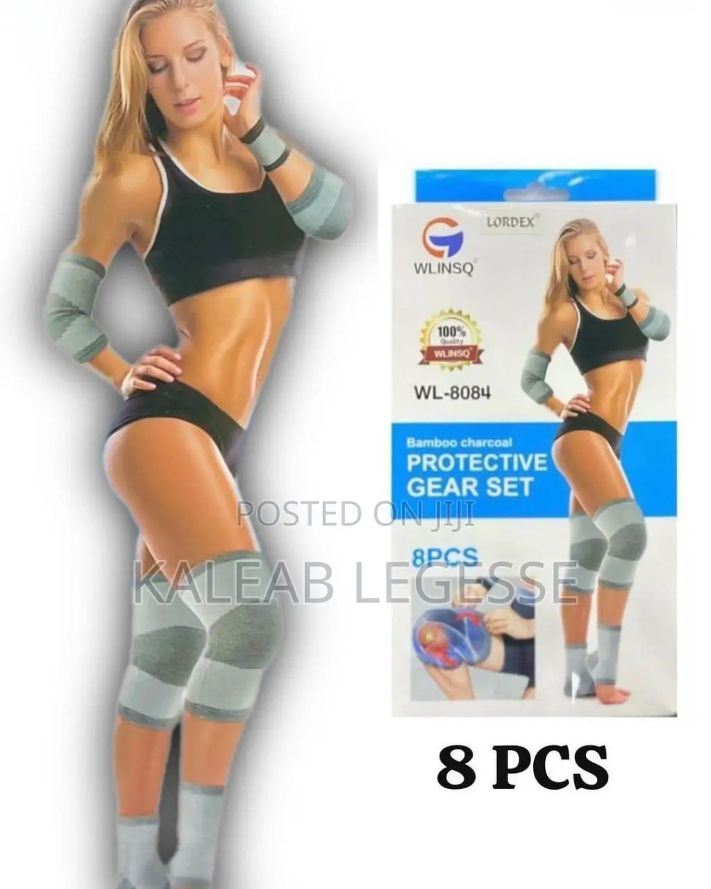 8pcs Bamboo Charcoal Fitness Protective Gear Set