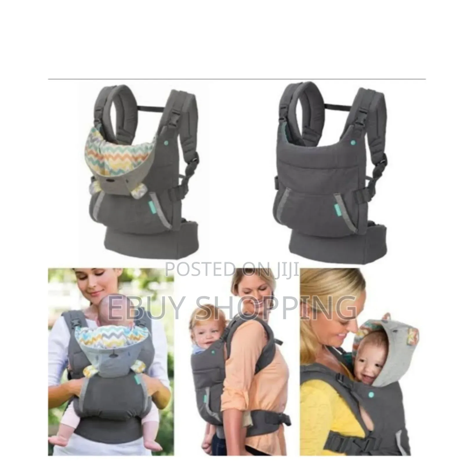 Comfortable (ባለ ኮፍያ) Baby Carrier (