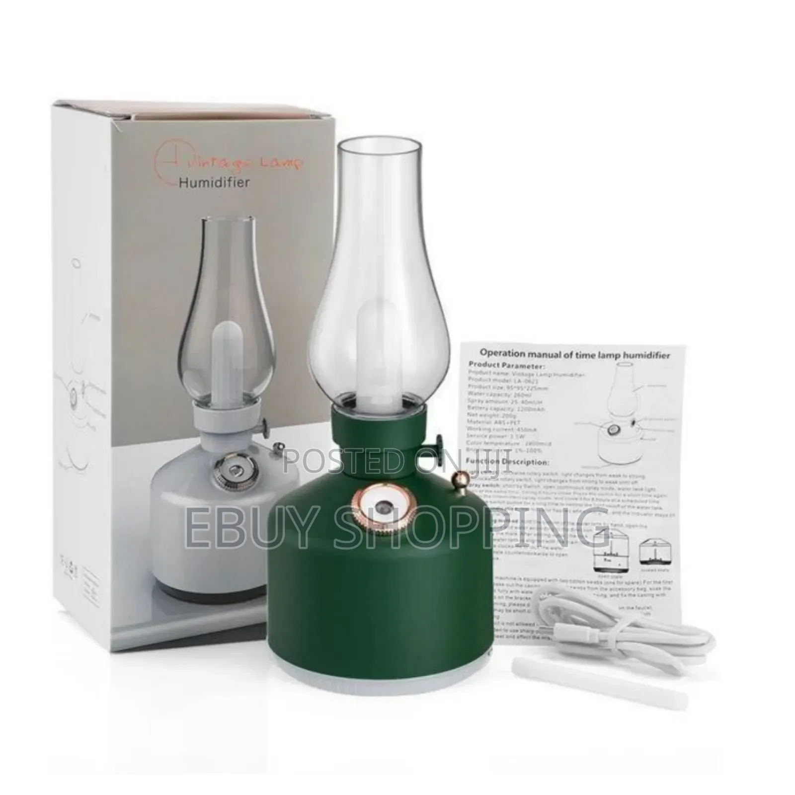 Gentle Warm Light Rechargeable Vintage Lamp Humidifier