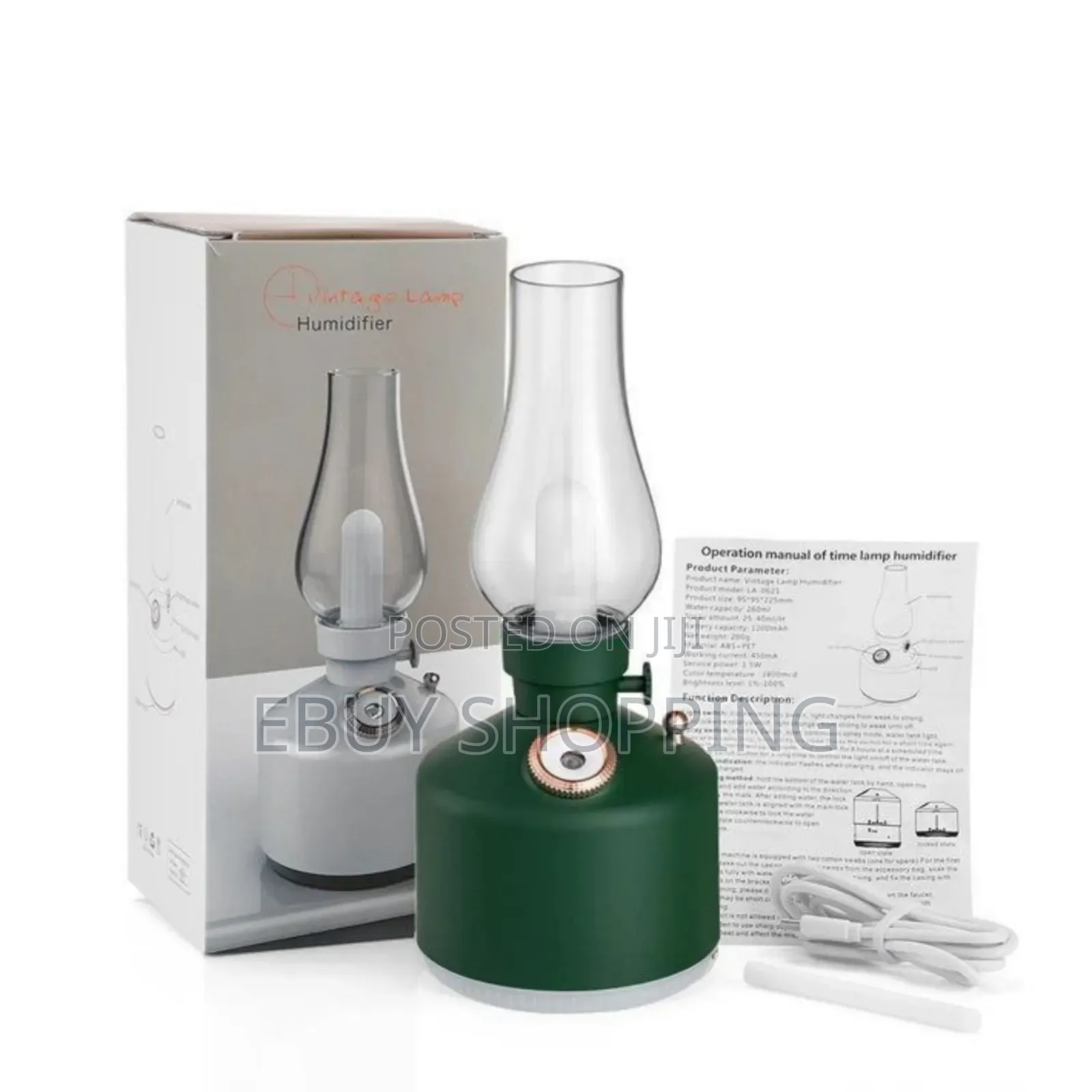 ☛በኤሌክትሪክ የሚሰራ Rechargeable Vintage Lamp Humidifier